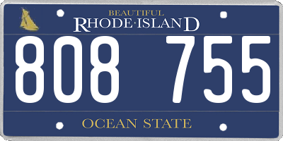 RI license plate 808755