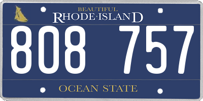 RI license plate 808757