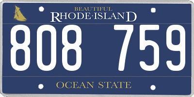 RI license plate 808759