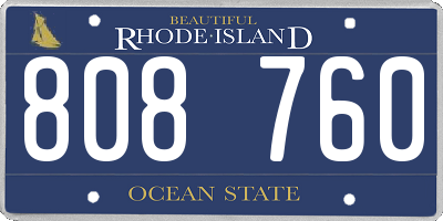 RI license plate 808760