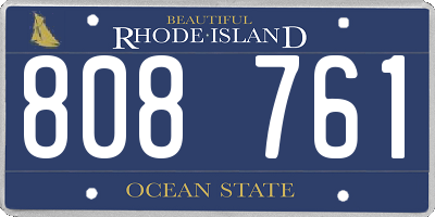 RI license plate 808761