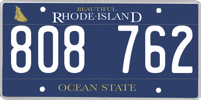 RI license plate 808762