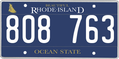 RI license plate 808763