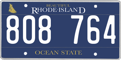 RI license plate 808764