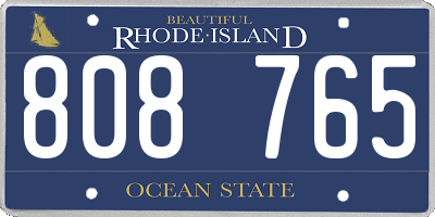 RI license plate 808765