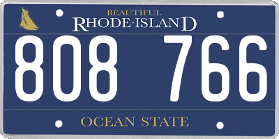RI license plate 808766