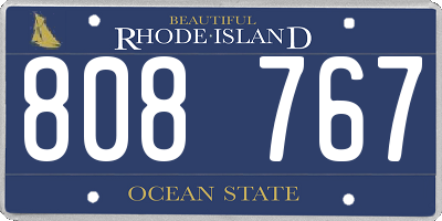 RI license plate 808767