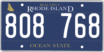 RI license plate 808768