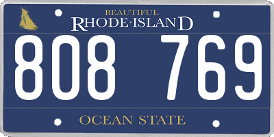 RI license plate 808769