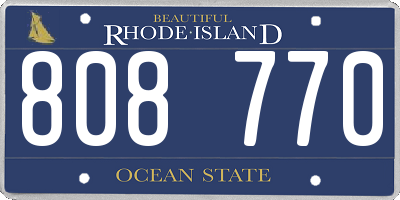 RI license plate 808770