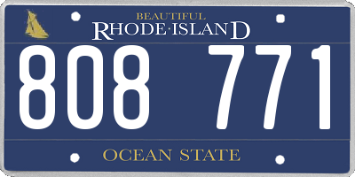 RI license plate 808771