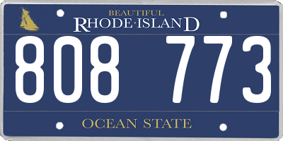RI license plate 808773