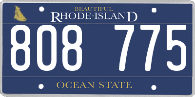 RI license plate 808775