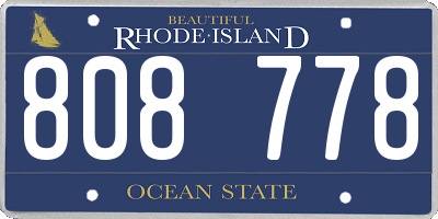 RI license plate 808778