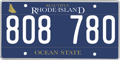 RI license plate 808780