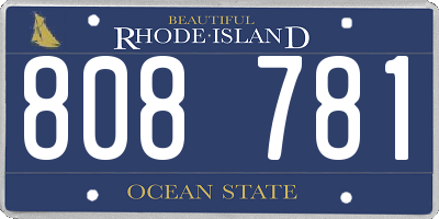 RI license plate 808781
