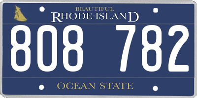 RI license plate 808782