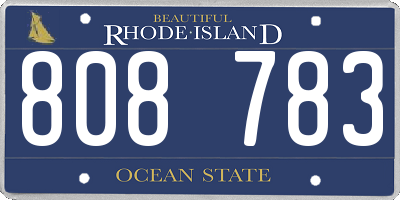 RI license plate 808783