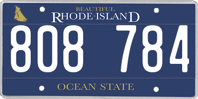 RI license plate 808784