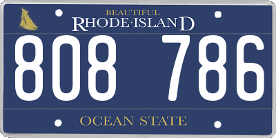 RI license plate 808786