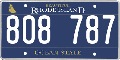 RI license plate 808787