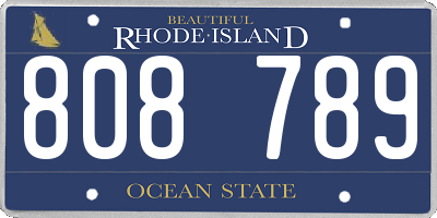 RI license plate 808789