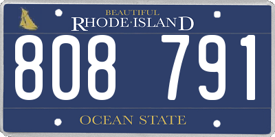 RI license plate 808791