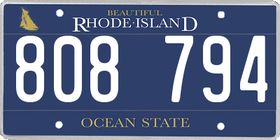 RI license plate 808794