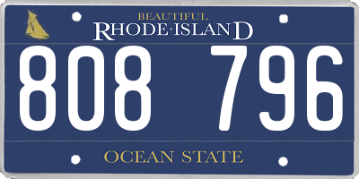 RI license plate 808796
