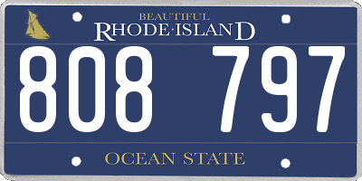RI license plate 808797