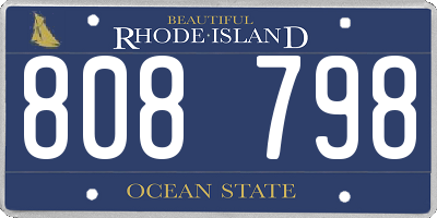 RI license plate 808798