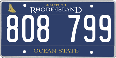 RI license plate 808799