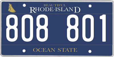RI license plate 808801