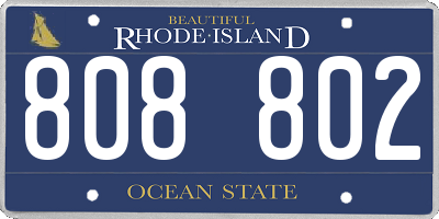 RI license plate 808802