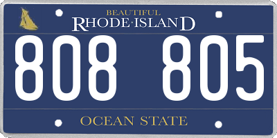 RI license plate 808805