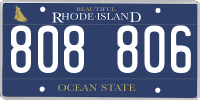RI license plate 808806