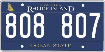 RI license plate 808807