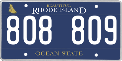 RI license plate 808809