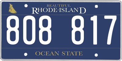 RI license plate 808817
