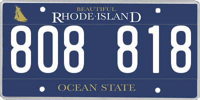RI license plate 808818