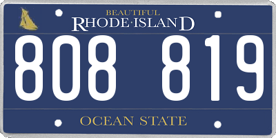 RI license plate 808819