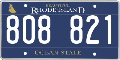 RI license plate 808821