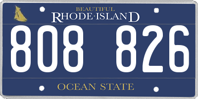 RI license plate 808826