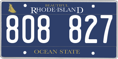 RI license plate 808827