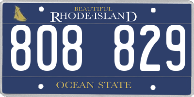 RI license plate 808829