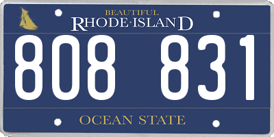 RI license plate 808831