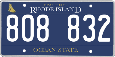 RI license plate 808832