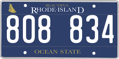 RI license plate 808834