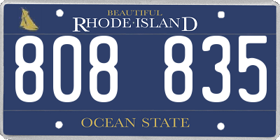 RI license plate 808835