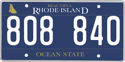 RI license plate 808840